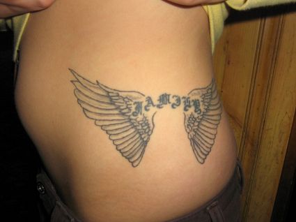 Angel Wings Girls Back Tattoo Design